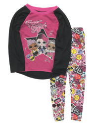 LOL Surprise Girls Pink & Black Free Stylin Pajamas Sleep Set