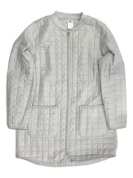 Womens Lightweight Gray Quilted Coat Long Insulated Athletic Jacket