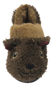 Toddler Boys Fuzzy Brown Bear Loafer Slippers House Shoes