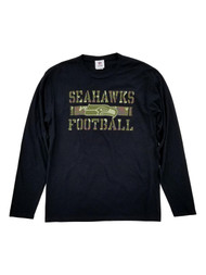 NFL Mens Black Camo Seattle Seahawks Football Long Sleeve T-Shirt