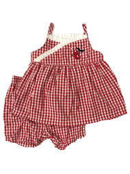 Infant Girls Red & White Gingham Cherry Patriotic Sun Dress Sundress Outfit 6m