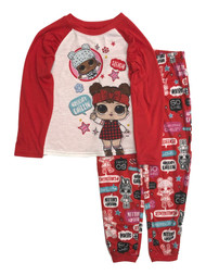 LOL Surprise Girls Red Holiday Chillin Pajamas Christmas Sleep Set