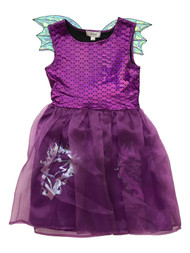 Disney Descendants Girls Purple Tulle Mal Dragon Dress & Wings