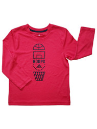 Adidas Boys Red Hoops Climalite Stay Dry Athletic Long Sleeve Sport Shirt 4