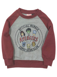 Avengers Toddler Boys Gray & Red Superhero Club Sweatshirt Sweat Shirt