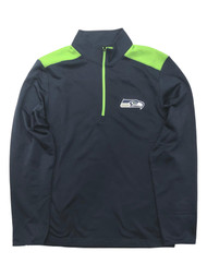 Team Apparel Mens Blue & Green Seattle Seahawks Football 1/4 Zip Jacket