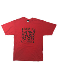 Mens Red Playing Hard To Get Valentines Day T-Shirt Tee Shirt