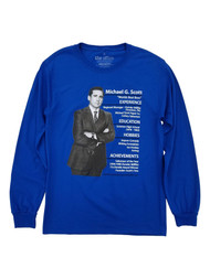 The Office Mens Blue Michael Scott Worlds Best Boss Long Sleeve T-Shirt