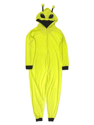 Mens Neon Green Space Alien Unicorn Hoodie Union Suit Sleeper Pajamas