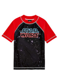 Disney Star Wars Boys Black & Red Rash Guard Swim Shirt 4