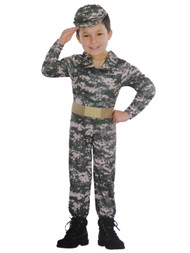 Infant & Toddler Boys Army Muscle Costume Camo Soldier Uniform 2T-4T