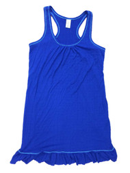 Womens Vivid Blue Tank Top Nightgown Ruffled Sleep Shirt Small (4-6)