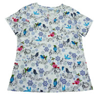 Simply Basic Womens White Songbird Medical Smock Nurse Scrubs Shirt Top X-Small