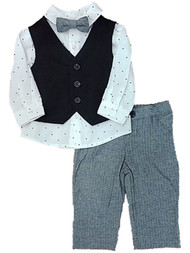 Infant & Toddler Boys Dress Up Black Vest Star Shirt Pants & Bow Tie Outfit