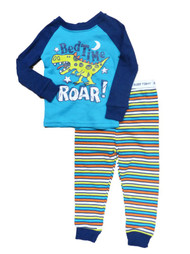 Faded Glory Bed Time Roar Infant Toddler Boys Sleepwear Set Dinosaur Pajamas 24m