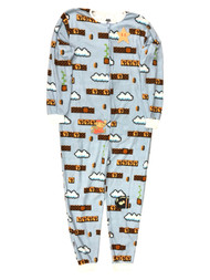 Nintendo Men's Super Mario Brothers Video Gamer Union Suit Sleeper Pajamas