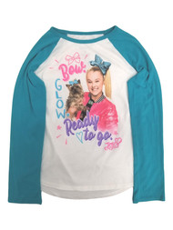 Jojo Siwa Girls Long Sleeve Bow Glow Ready To Go T-Shirt Baseball Tee Shirt