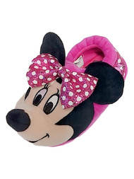 Disney Mickey Mouse Toddler Girls Pink Big Nose Minnie Mouse Loafers Slippers