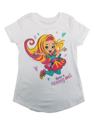 Sunny Day Toddler Girls White Glitter T-Shirt Tee Shirt