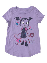 Vamperina Toddler Girls Purple Sweet As Can Vee T-Shirt Vampire Tee Shirt