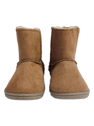 Toddler Girls Chestnut Tan Suede Faux Fur Boots Baby Shoes