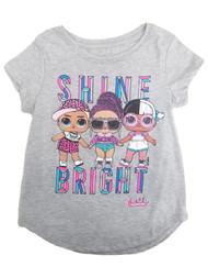 LOL Surprise Girls Gray Sparkle Short Sleeve Shine Bright T-Shirt Shirt XS (4/5)