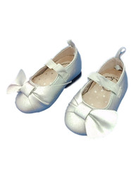 Infant Girls Silver Sparkle Bow Mary Jane Casual Baby Shoes