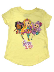 Sunny Day Girls Yellow Glitter Short Sleeve T-Shirt Tee Shirt