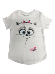 Secret Life of Pets Girls White Fluff Love Short Sleeve T-Shirt Tee Shirt