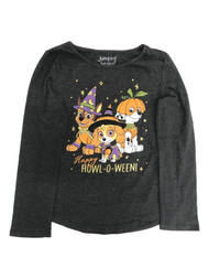 Paw Patrol Girls Long Sleeve Gray Puppy Dog Halloween T-Shirt Tee Shirt