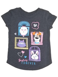 Secret Life of Pets Girls Gray Puppy Dog Besties Forever T-Shirt Tee Shirt