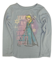 Disney Frozen Toddler Girls Long Blue Elsa Sparkle T-Shirt Tee Shirt