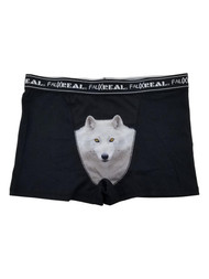 Faux Real Mens Black White Wolf Underwear Boxer Briefs