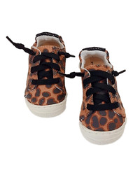 Toddler Girls Brown Leopard Print Sneakers Black Sparkle Tennis Shoes