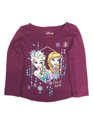 Disney Frozen Toddler Girls Magenta Pink Elsa & Anna T-Shirt Tee Shirt