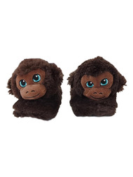 Build A Bear Boys Plush Dark Brown Monkey Slippers House Shoes