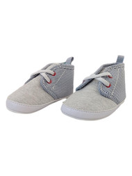 Carters Infant Boys Gray & Blue Stripe Pre-Walk Crib Shoe Baby Shoes