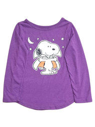Peanuts Toddler Girls Long Purple Snoopy Vampire Halloween T-Shirt Tee Shirt