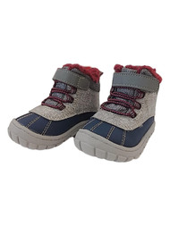 Toddler Boys Gray & Blue Faux Fur Lined Work & Hiking Boots Shoes
