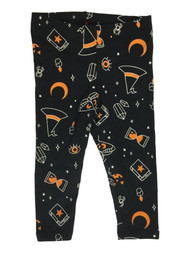 Infant & Toddler Girls Black & Orange Witch Halloween Legging Pants