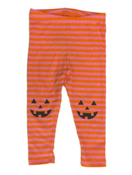 Infant & Toddler Girls Orange & Pink Pumpkin Halloween Legging Pants