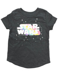 Star Wars Toddler Girls Gray Sparkle Rainbow T-Shirt Tee Shirt