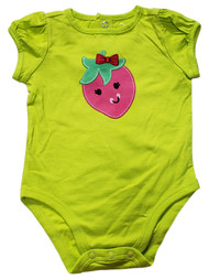 Infant Baby Girls Green Strawberry Short Sleeve Cotton Romper Bodysuit 3 Months