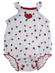 Infant Baby Girls Daddy's Little Lady Ruffled Cotton Heart Romper Bodysuit