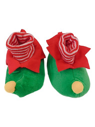 Infant & Toddler Boys Green & Red Elf Holiday Baby Slippers House Shoes