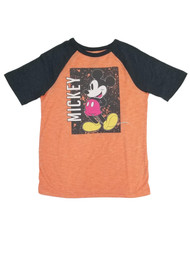 Disney Boys Orange & Gray Short Sleeve Mickey Mouse T-Shirt Tee Shirt