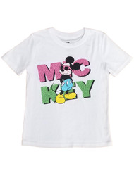 Disney Boys White Short Sleeve Mickey Mouse T-Shirt Tee Shirt