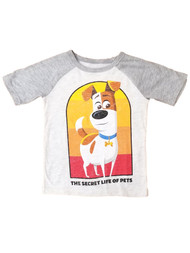 Secret Life of Pets Boys Beige Short Sleeve Puppy Dog T-Shirt Tee Shirt