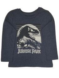 Jurassic Park Toddler Boys Long Sleeve Blue Dinosaur T-Shirt T-Rex Tee Shirt