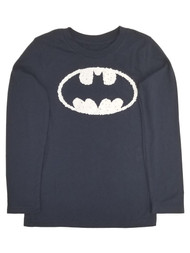 Batman Boys Navy Blue Long Sleeve Logo T-Shirt Tee Shirt
